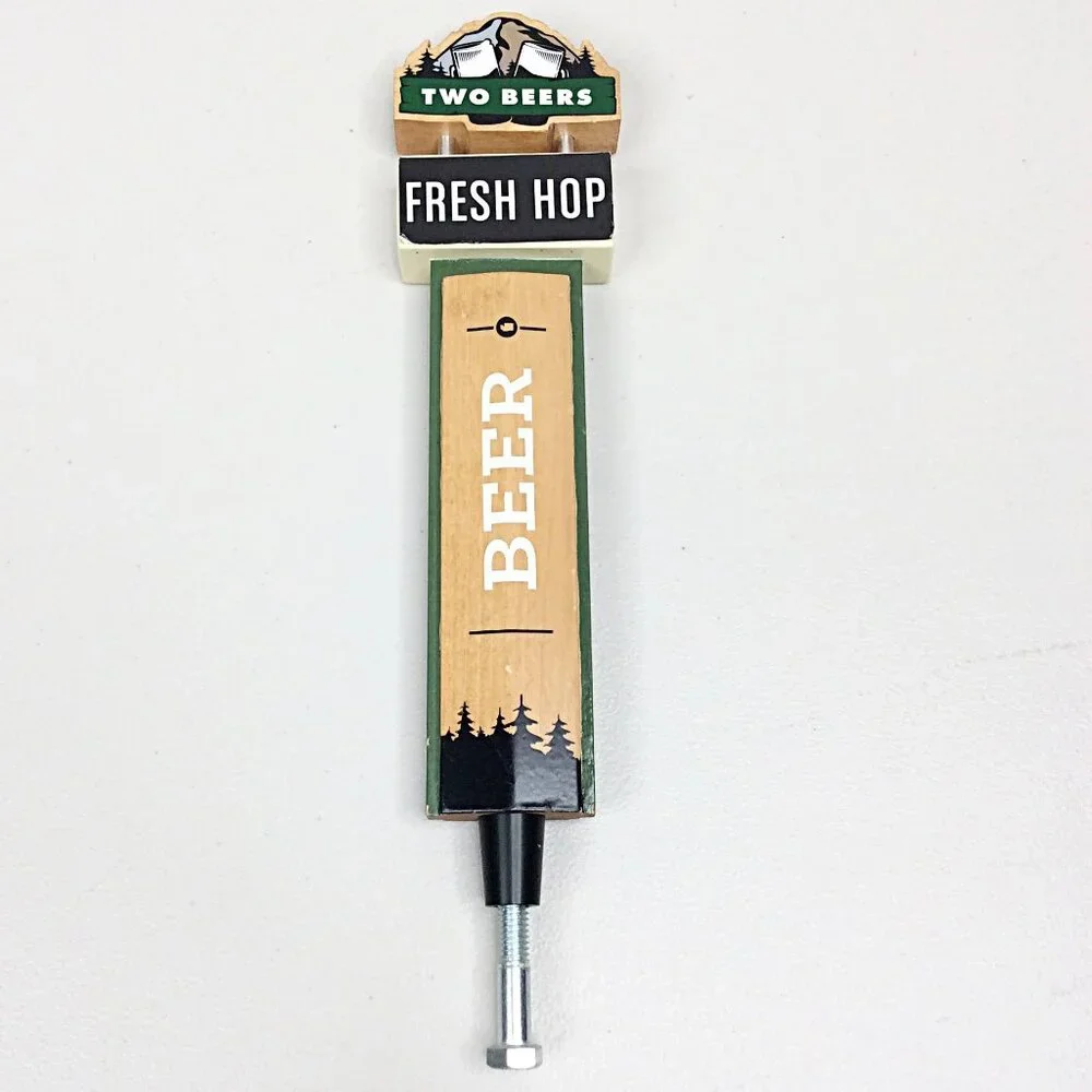 Two Beers Brewing Co Tap Handle Seattle Washington Fresh Hop Craft Keg Top 11.5